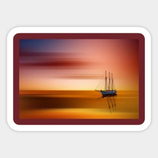 Tall Ship At Sunset Sticker